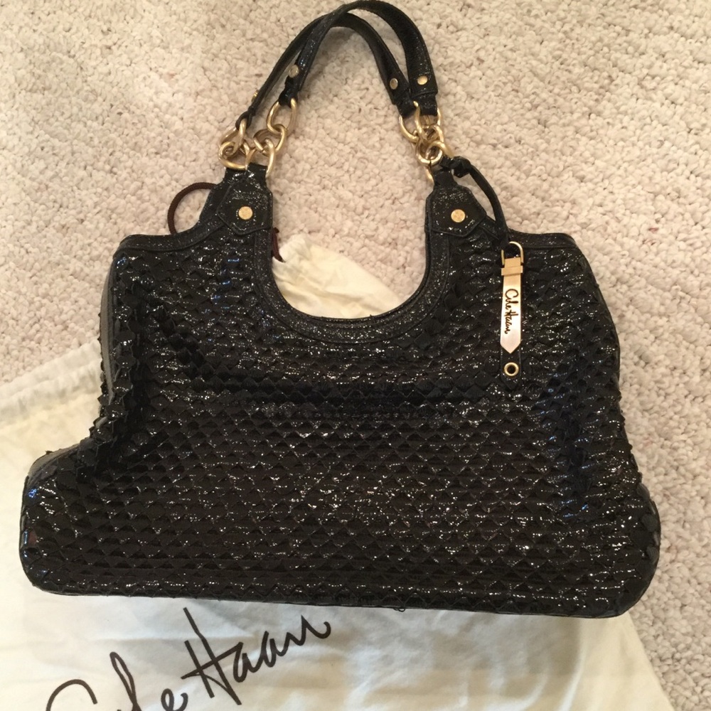 Cole Haan black patent satchel - Picture 5 of 14
